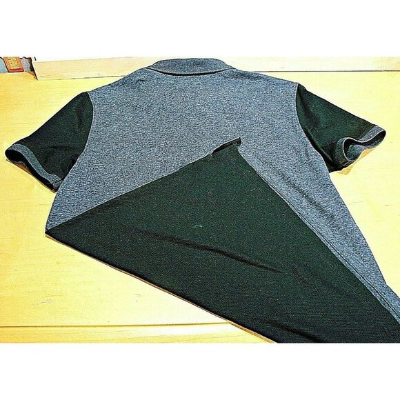 Womens Calvin Klein Slim Fit 1/4 Zip Liquid Touch Polo Shirt Black Gray Sz Med - Picture 2 of 12